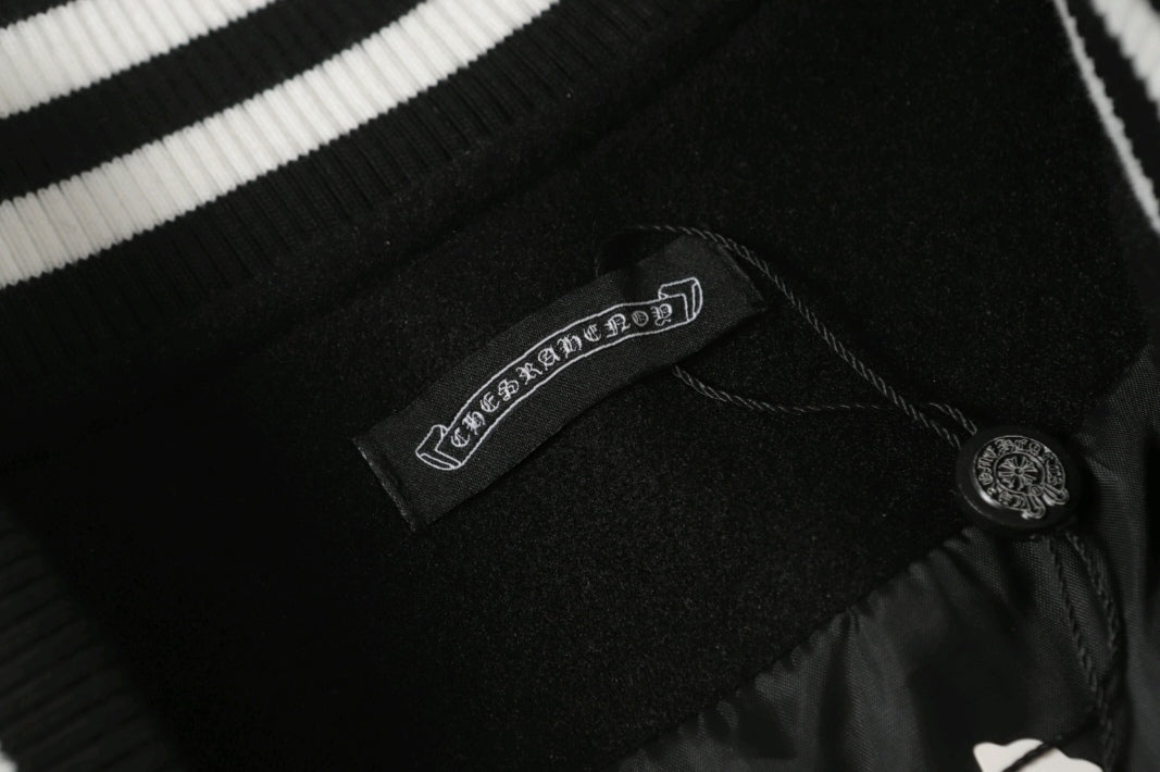 Black White Street Style Baseball Coat 0002